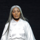 JoAni Johnson walks the runway during Ozwald Boateng show at The Apollo Theater, Harlem, N.Y.